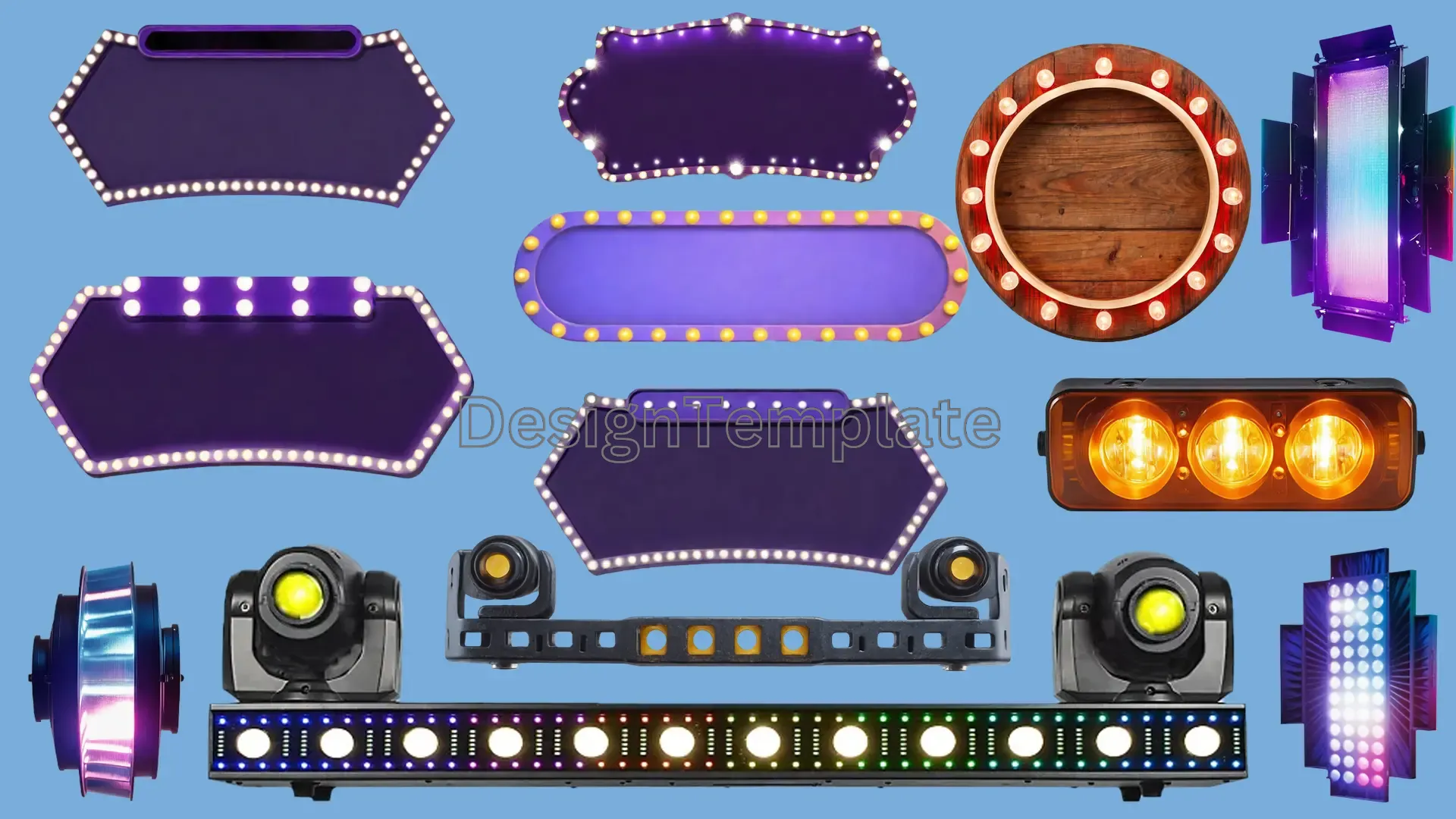 Light Bulb Frames and Led Spotlight 3D Elements image